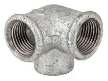 Vinkel m/sideudløb galvaniseret 1/2"